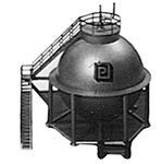Plastruct 1026 HO Spherical Storage Tank 3 x 3-1/2" 