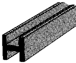 Plastruct 90067 ABS H Columns 3/8 x 15" Pkg 4