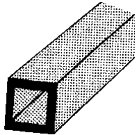 Plastruct 90205 ABS Square Tubing 15" Length 3/8 x 3/8" Pkg 4