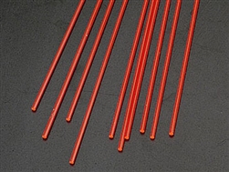 Plastruct 90272 Fluorescent Acrylic Rods Red 3/32 x 10" Long Pkg 8