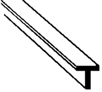 Plastruct 90566 Styrene Structural Shapes Tees 1/4 x 24" Long Pkg 5