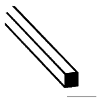 Plastruct 90709 Styrene Rod Square 0.01 x 10" Long Pkg 10