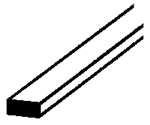 Plastruct 90721 Styrene Plastic Strips 0.02 x 0.03 x 10" Pkg 10 