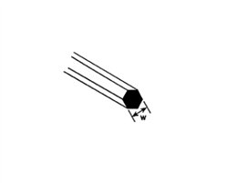 Plastruct 90875 Styrene Rod Hexagonal .080" Outside Diameter Pkg 10