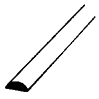 Plastruct 90887 Styrene Half-Round Rods 0.25 O.D. x 10" Long Pkg 5