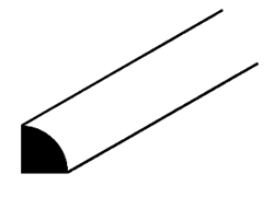 Plastruct 90893 Styrene Quarter-Round Rods 0.06 O.D. x 10" Long Pkg 10