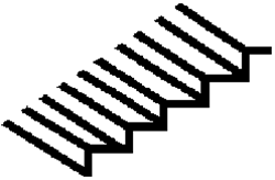 Plastruct 90952 HO Styrene Steps/Louvers 17-Degree Incline 3-7/8 x 2-1/8" 
