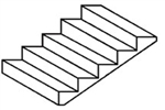 Plastruct 90953 O Styrene Steps/Louvers 34-Degree Incline 7 x 12" 