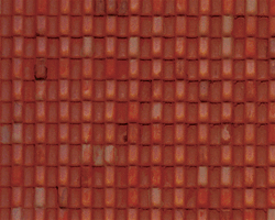 Plastruct 91637 O Patterned Sheets Roofing Spanish Tile .020 x 7 x 12" Pkg 2 .125" Tiles 
