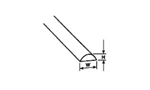 Plastruct 92053 Acrylic Rod-Half Round 3/4 x 17.5"