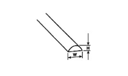 Plastruct 92053 Acrylic Rod-Half Round 3/4 x 17.5"