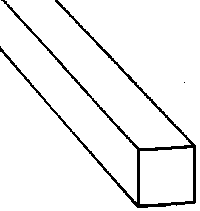 Plastruct 92061 Acrylic Rod Square 17-1/2" 44.5cm Long 1/8" .3cm pkg 10