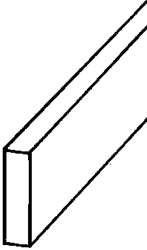 Plastruct 92071 Acrylic Rod-Rectangular 5/8 x 1/8 x 17-1/2"