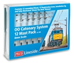 Peco LC-100 HO Catenary System Startup Pack 12 Each Masts Registration Arms Installation Jig & Guidebook