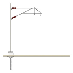 Peco LC-110 HO Catenary System Mast w/ Registration Arm