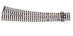 Peco SL-E186 HO Code 75 Streamline Curved Double Radius Turnout Right Hand Electrofrog