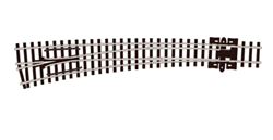 Peco SL-E387 N Code 80 Left-Hand Curved Turnout 36/18" Radius Electrofrog Curved Double Radius Left Hand