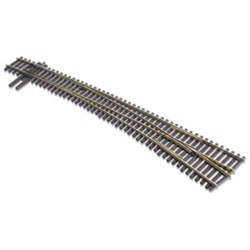 Peco SL-E8376 HO North American Style Code 83 Curved Turnout Electrofrog #7 Right