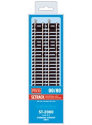 Peco ST-2000 HO Code 100 Nickel Standard Straight Setrack 15-1/2" Pkg 8