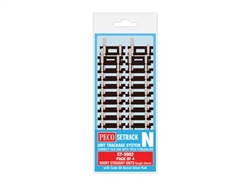 Peco ST3002 N Code 80 Short Straight Setrack 58mm pkg 4