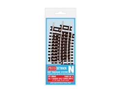 Peco ST-3004 N Code 80 1/2 Standard Curve Setrack Radius 1 228mm 11.25 Degree pkg (4)