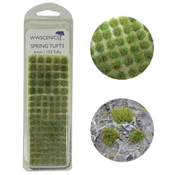 Peco W3TSP6 Grass Tufts 1/4" 6mm Spring pkg 103 