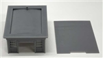 Phoenix Precision Models 30806 N Single Door Garage with Floor and Glass Kit Open Door