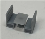 Phoenix Precision Models 31641 HO 4' Booth and Table Set Unpainted 3D Print 2 Booths and 1 Table