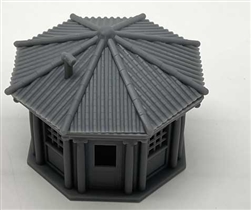 Phoenix Precision Models 31800 HO Octagon Building with Roof and Window Glass Kit Unpainted Cast Resin