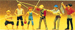 Preiser 10077 HO Men Fishing pkg(6)