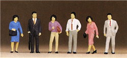 Preiser 10119 HO Pedestrians Standing Japanese Pedestrians pkg(6)