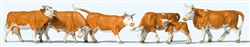 Preiser 10146 HO Cows Brown, White pkg(6)
