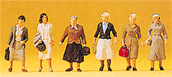 Preiser 10365 HO Spectators Female Commuters pkg(6)