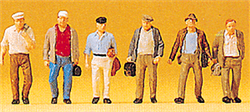 Preiser 10366 HO Spectators Male Commuters pkg(6)