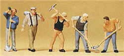 Preiser 10461 HO People Working Workers w/Picks & Shovels