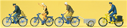 Preiser 10507 HO Sports & Recreation Cyclists w/Bicycle Trailer Pkg 4