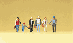 Preiser 10516 HO Pedestrians Walking Travelers #1 Pkg 6