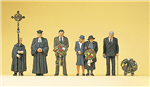 Preiser 10519 HO Pedestrians Protestant Funeral pkg(6)