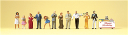 Preiser 10554 HO Pedestrians Birthday Party Goers Pkg 12