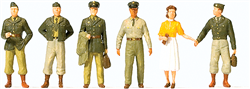 Preiser 10594 HO US/NATO 1950s Figure Set Soldiers pkg(6)