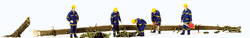 Preiser 10609 HO Emergency THW Workers Clearing the Road 5 Men in Uniforms