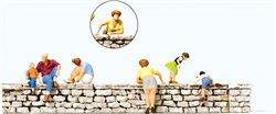 Preiser 10615 HO Sitting/Leaning on a Wall pkg(6)