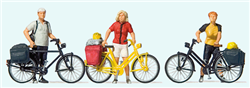 Preiser 10643 HO Standing Cyclists in Sportswear w/Bikes Set #1 Pkg 3