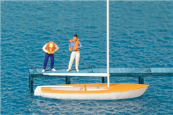 Preiser 10678 HO Korsar Sailboat w/2 Sailors Putting On Life Jackets Sails Down