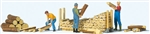 Preiser 10707 HO Stacking Firewood 3 People & Accessories