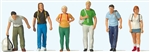 Preiser 10725 HO Train Travelers w/Backpacks & Bags pkg(6)