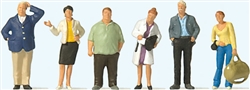 Preiser 10734 HO Waiting Train Travelers Pkg 6