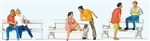 Preiser 10739 HO On the Park Bench Pkg 6