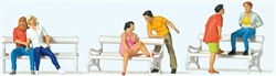 Preiser 10739 HO On the Park Bench Pkg 6