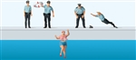 Preiser 10744 HO Water Rescue 4 Policemen and Woman